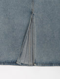 Coran washed denim long skirt