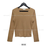 [U-BASIC] Cindy Ribbed Long Sleeve T-Shirt