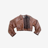 Martina Leather Jacket + Pleated Skirt Set