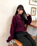 Ste V-neck loose knit