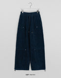 [unisex] Adela bending string corduroy carpender rivet wide pants