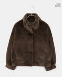 Horn Hidden Hook Fur Short Jacket
