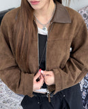 Seen suede crop jacket (+mini bag)