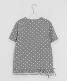 Kyaoli Dot Frill Short Sleeve Tee