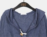 Roching lace duffel button crop hood cardigan