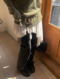 Koran Unbalance Layered Banding Skirt