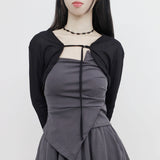 pesh string bolero + shirring sleeveless + shorts set