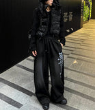 Mershier Side Printing Pigment Washing Wide Training Pants