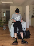 Starry Printing See-through Short Sleeve Knit