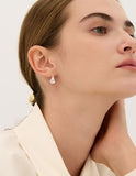 Champagne Moon Dew Drop Silver Fishing Earrings