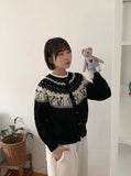 Hakiro Round Nordic Knit Cardigan