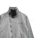 Tay Cross Stud Unbalanced Zip-Up