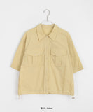Iniku Nylon Pocket String Crop Shirt
