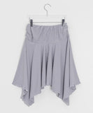 Lunans Stripe Unbalance Shirring Banding Skirt