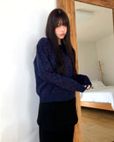 Vda Dot Color Matching Knit Cardigan
