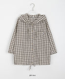 Rekyo Wrinkle Three Quarter Sleeve Check Hood Cardigan