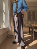 Summit Crease Pintuck Wide Slacks