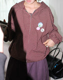 NERD STRIPE HOOD ZIP-UP