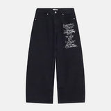 Aubert Lettering Wide Denim Pants