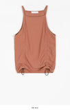 Deldo String Shirring Ribbed Sleeveless