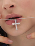 Essence Silver (W) Moissanite The Cross Necklace