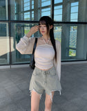 Myumyu Damage Short Denim Pants