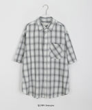 [unisex] Blini Color Check Over Short Sleeve Shirt