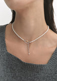 Noailles Silver (C) White Pearl 2WAY Necklace