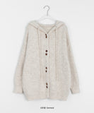 Sanco Two Button Hood Over Wool Knit Cardigan