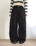Zon Pintuck Wide Cargo Two-Way Cotton Pants