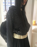 [Brushed Lining] Nipu Dot Fleece Hood Zip-Up Jumper