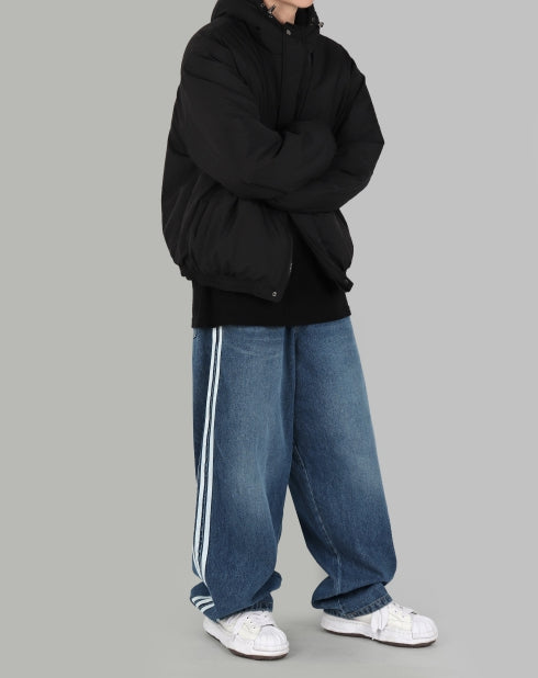 【SCENERITY】Taping line balloon jeans Taping line balloon jeans - SCENERITY | 60% - Asian Fashion