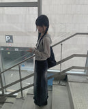Luxe Black Wash Denim Long Skirt