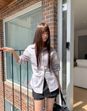 Suhi Rivet Pocket Strap Loose Fit Long Sleeve Shirt