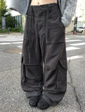 Cons String Cargo Pintuck Wide Pants