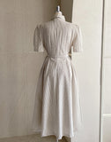 Canela Stripe Collar Shirt One Piece (Belt Set)