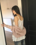 Nakul Cable Twist Ribbon Strap Knit Cardigan