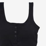 Noise Button Ribbed Sleeveless