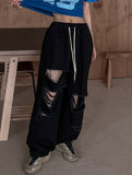 (UNISEX) Damage Balloon Wide Pants