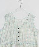 [BAONHAUS] Korine Flower Shirring Sleeveless Blouse