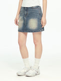W Denim Mini Skirt