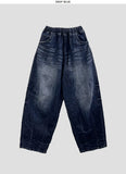 Capital Blue Black Washed Balloon Denim PT