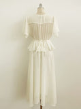 Seine V-neck Peplum Flare Chiffon One Piece