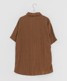 Kez Summer Punching Lace Short Sleeve Shirt