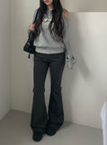 Allin Back Pocket Long Bootcut Slim Fit Cotton Pants
