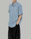 Rope denim short sleeve shirt