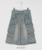 Lilbet denim cargo bermuda pants