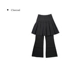 Inkku Midi Pleated Eyelet Skirt Pants
