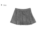 Mike Wool Pleated Mini Skirt Pants