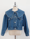 Milo Big Collar Crop Denim Jacket